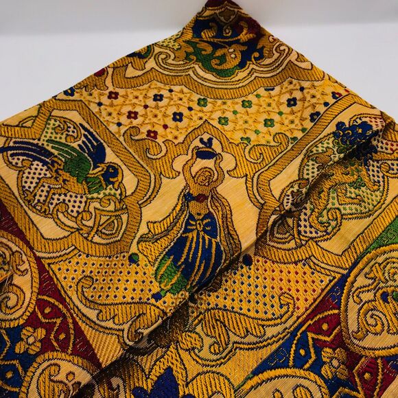 Cotton Embroidered Tapestry Table Topper Made In Barcelona Square 49 x 49 Inches - Picture 3 of 8